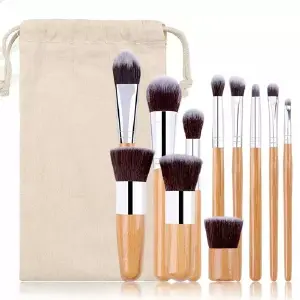 11 Brochas Maquillaje Bambú Eco