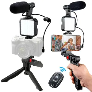 Kit Para Fotografía Micrófono Trípode Lu