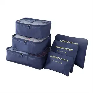 Set X6 Organizador Cubo Caja Ropa Az Osc