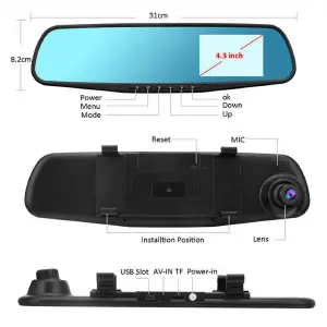 ESPEJO RETROVISOR DOBLE CAMARA HD