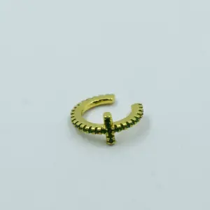 EARCUFF DORADO CRUZ VERDE