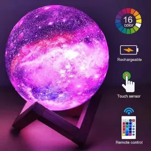 Lámpara luna 3D 16 colores con control