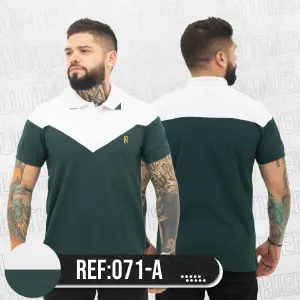 071A POLO COMBINADA BOTELLA BLANCO: Elegancia y Estilo para el Hombre Moderno - 071A POLO COMBINADA BOTELLA BLANCO
