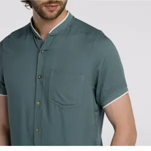 CAMISA  MANGA CORTA CUELLO TEJIDO CS8016