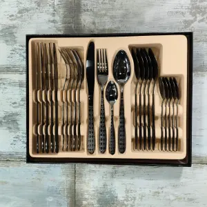 SET CUBIERTOS DE LUJO X 24 PCS ACERO