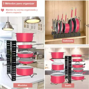 Organizador de Ollas de 8 Niveles: ¡Mantén tu cocina impecable! - Organizador De Ollas 8 Niveles