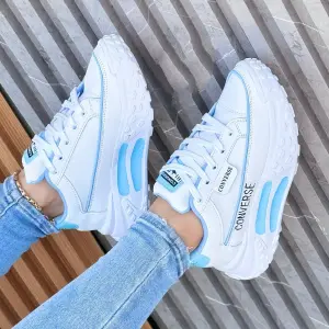 Converse Blanco Azul Para Dama Tmon