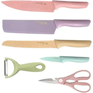 Set de Cuchillo Ceramica Colores + Afila