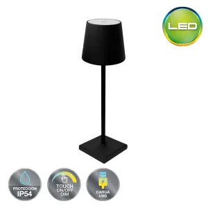 lampara tactil recargable negro