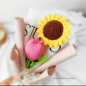 Ramo a Crochet ( Girasol + Tulipán)