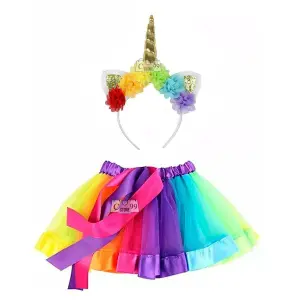 Disfraz Unicornio Tutu + Diadema Colores