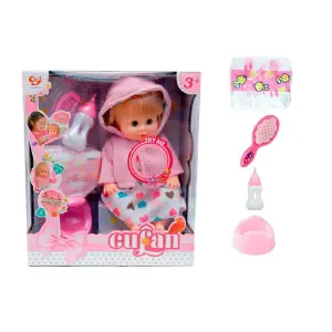 Muñeco Bebe Abrigo Rosa Pañal Vacinilla
