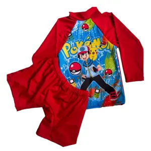Traje de baño pokemon rojo niño
