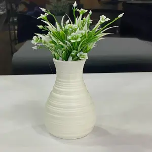 Ikosora Jarrón de plástico blanco
