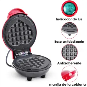 Mini Waflera Forma de Corazon