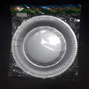 PLATO CARTON PLATEADO MATE  BOLSA 23CM