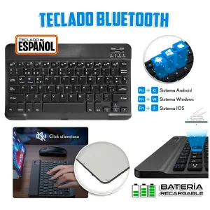 Teclado Bluetooth portátil inalámbrico r