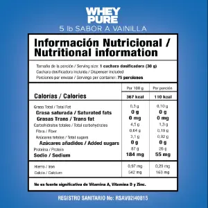 PROTEINA WHEY PURE 5 LBS