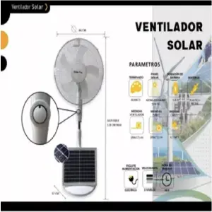 VENTILADOR DE PISO CON PANEL SOLAR