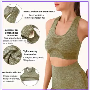 Conjunto Deportivo Push Up Short + Top