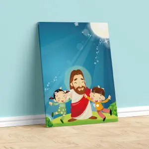 JESÚS NIÑOS LIENZO 06