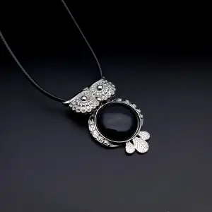 Collar Buho Cuarzo Lluvia De Plata Prote