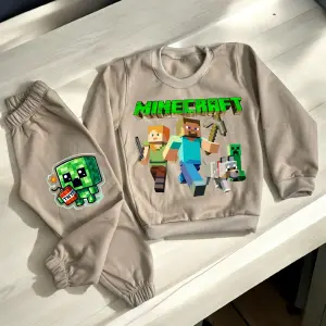 Sudadera Deportiva ÑO Minecraft Beige