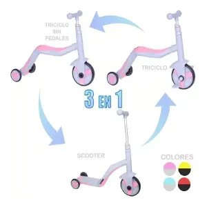 Triciclo Scooter Patineta 3 En 1