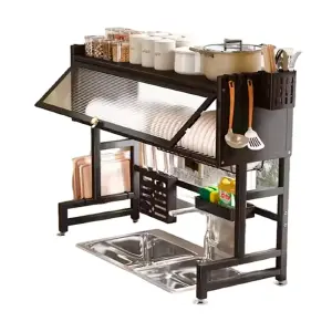 Escurridor  Platos Negro Estante Cocina