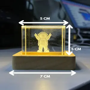 Lampara Nocturna 3d Cubo Cristal