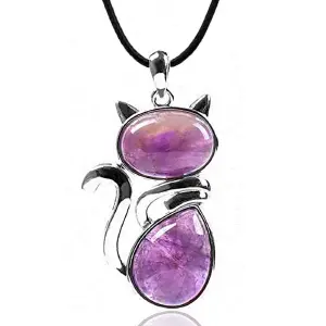 Collar Gato Cuarzo + Estuche Amatista