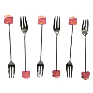 Set 6 Tenedores Decorativos Pastel Rollo