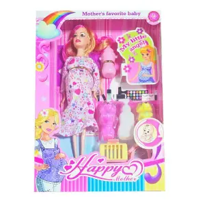 Muñeca Vestido Madre Accesorios Mascotas