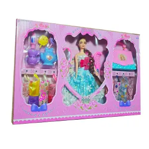 Muñeca Vestidos Accesorios Espejo Peine