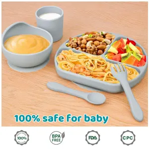 Set Vajilla Para Bebé 5 Piezas Silicona