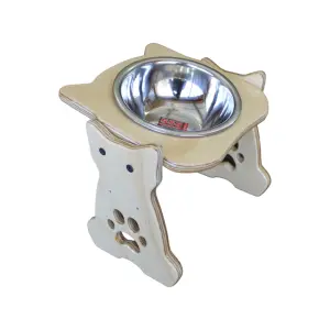 Comedero Elevado Gato 1 Plato  Acero