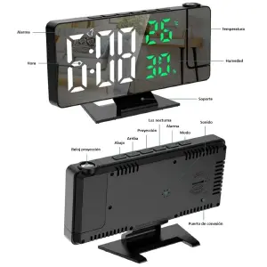 Reloj De Proyección Digital Con Alarma