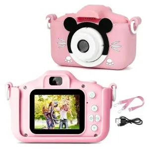 Mini Cámara Digital Infantil Gato Rosa