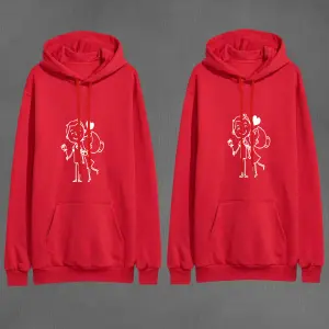 Buzo, Buso Hoodie Rojo Pareja Corazón