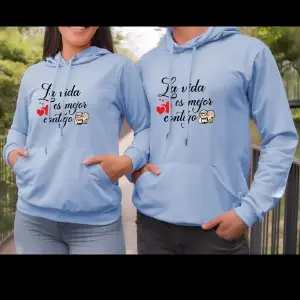Buzo Buso Hoodie La vida es mejor contig