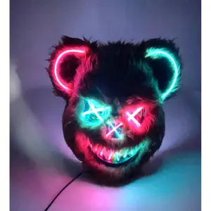 Mascara Halloween Oso Sangriento Luz Led