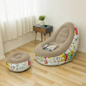 Sofa inflable + puff posapies