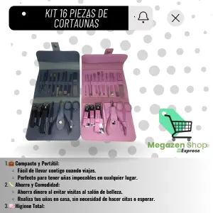 KIT CORTAUÑAS 16 PIEZAS