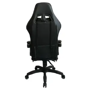 SILLA GAMER NEGRA REPOSAPIES COJINES