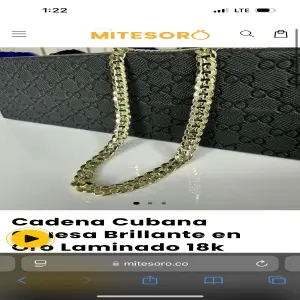 Cadena Cubana Gruesa Brillante en Oro La
