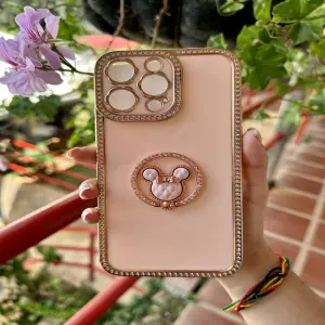 IPHONE 14 PRO MAX   FUNDA ROSA  DIAMANTE