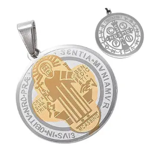 Collar Medalla San Benito Acero Inoxidab