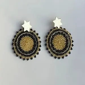 ARETA TEJIDA EN NEGRO