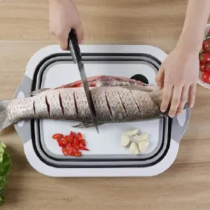 CESTA PLEGABLE CON TABLA PARA PICAR