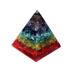 Pirámide 7 Chakras Piedra Natural Orgoni